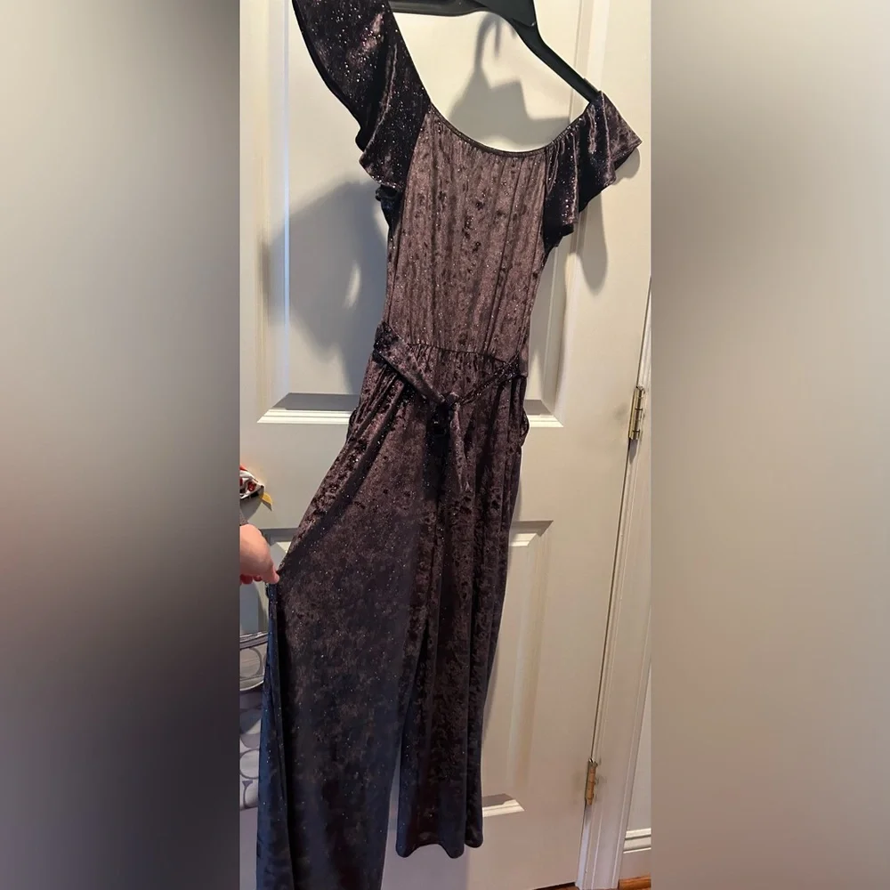 Justice Girls Sparkling Crushed Velvet Jumpsuit NWT Size 12